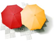mastercard logo ad parasols